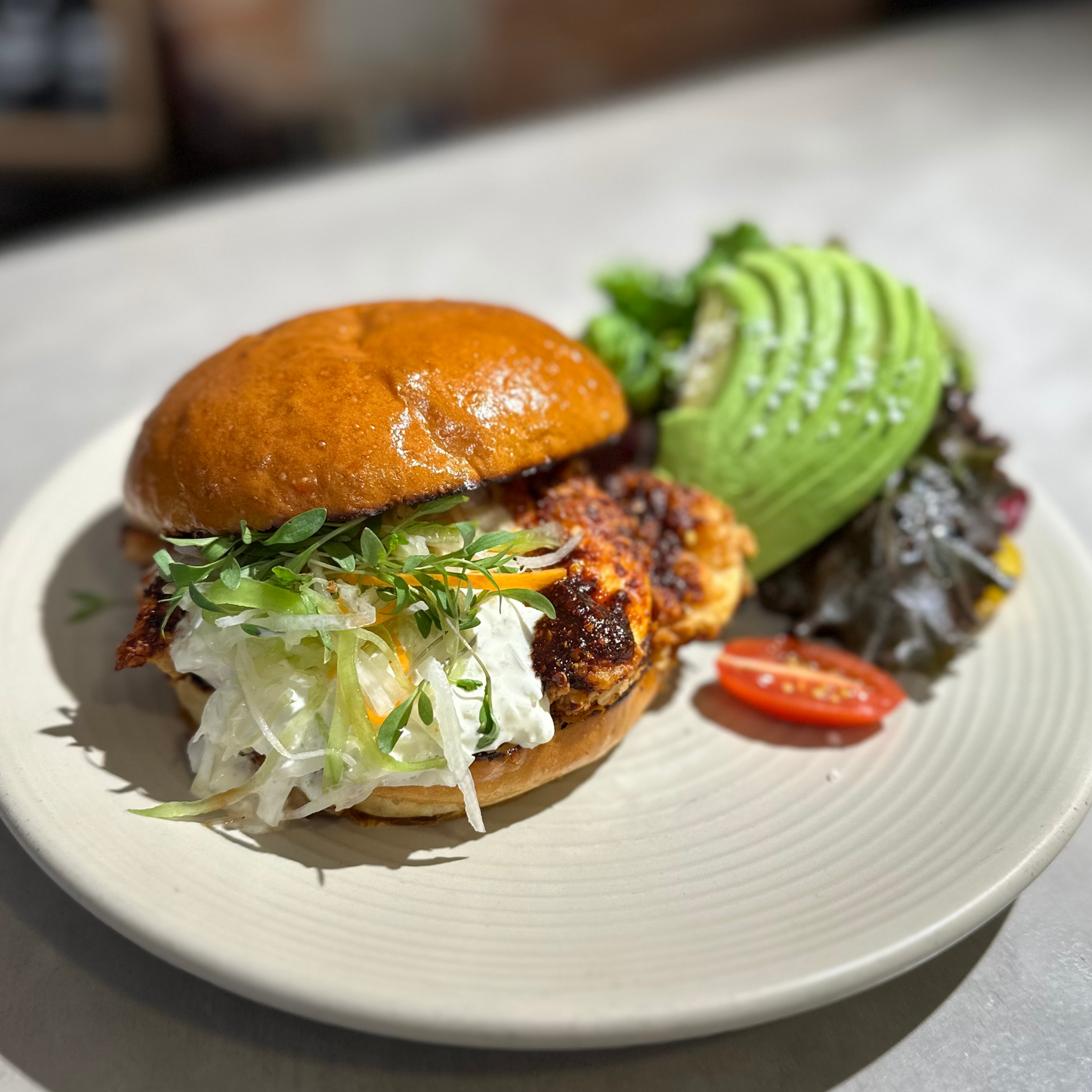 Macha / Honey Fried Chicken Sandwich